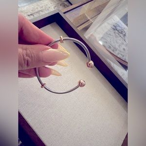 Authentic pandora cuff charm bracelet